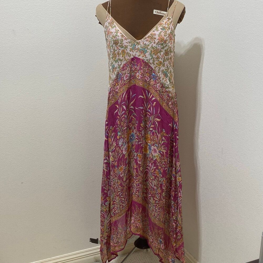 Lucky Brand Floral Asymmetric Hem Maxi Dress Size Small